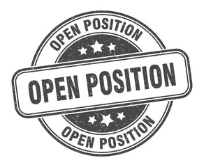open position stamp. open position label. round grunge sign