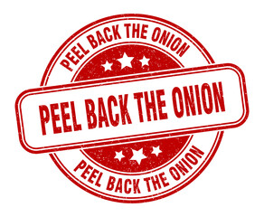peel back the onion stamp. peel back the onion label. round grunge sign