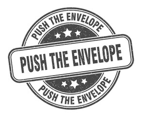 push the envelope stamp. push the envelope label. round grunge sign