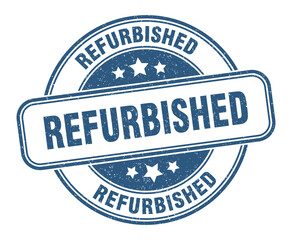 refurbished stamp. refurbished label. round grunge sign