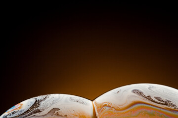 Half of a soap bubble, an abstract semicircle background. The model of the cosmos or the planets