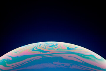 Half of a soap bubble, an abstract semicircle background. The model of the cosmos or the planets
