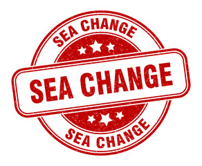 sea change stamp. sea change label. round grunge sign