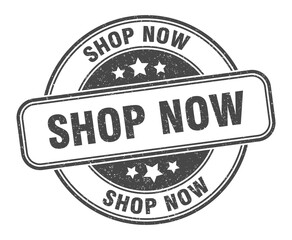 shop now stamp. shop now label. round grunge sign