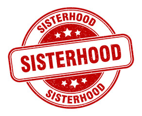 sisterhood stamp. sisterhood label. round grunge sign