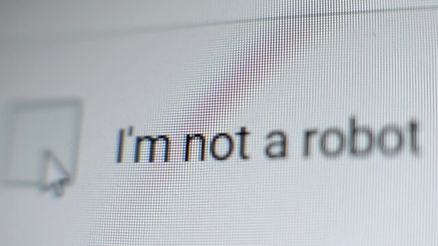 I am not a robot security test to determine human checkbox macro shot