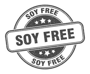 soy free stamp. soy free label. round grunge sign
