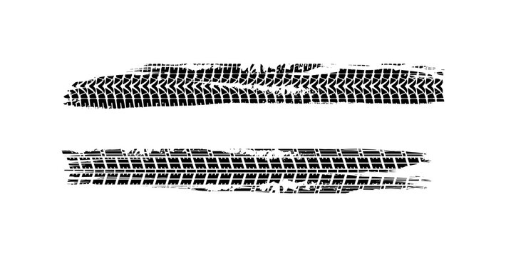 Vector Print Textured Tire Track . Design Element .Bike tread silhouette. Vector illustration