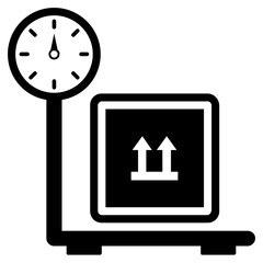 
Icon of weight scale in glyph design.
