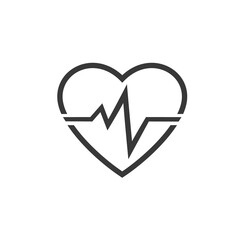 Heartbeat vector icon on white modern flat style