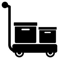 
Icon of luggage cart in solid design.
