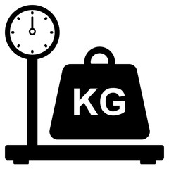 
Icon of weight scale in glyph design.
