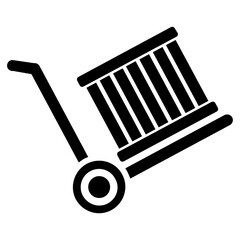 
Icon of luggage cart in solid design.
