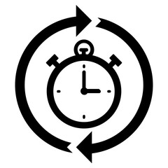 
Icon of processing time in solid design.
