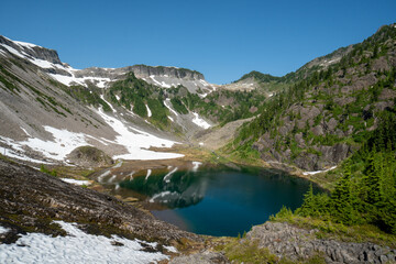 Fototapeta na wymiar Scenic view of Heather Meadows area of Mt Baker in Washington State