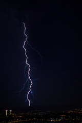 lightning over the Skopje city