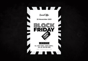 Black and White Black Friday Sale Flyer
