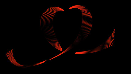 Abstract wave lines on the background. Colorful wave heart. Illustration for modern business design. Smooth lines abstract gradient color background. Vector illustration.
