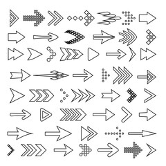 Big Icon Set of Flat Arrows. Isolated Arrow Icon Set Collection for Back and Next User Interface Icons. Different Shape Concept for Undo and Redo Web Buttons on White