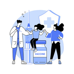 Vaccination of preteens and teens abstract concept vector illustration. Older children immunization, vaccination of teens and preteens, prevent kids from infectious diseases abstract metaphor.