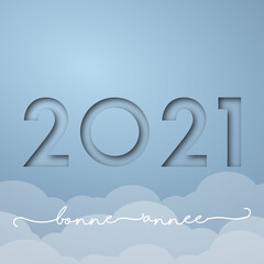 Naklejka na ściany i meble 2021 - Bonne année - happy new year