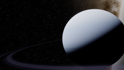 Planet with numerous prominent ring system