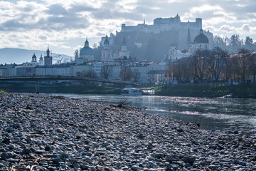 view of the city of the river salzach