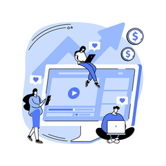 High ROI content abstract concept vector illustration. Social media marketing, online content production, high ROI publication, return on investment measuring, digital strategy abstract metaphor.
