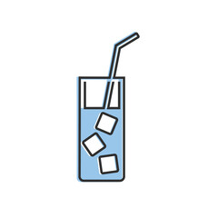Cocktail icon on modern flat style. Vector
