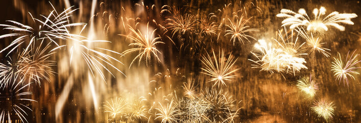 exploding fireworks New Year background