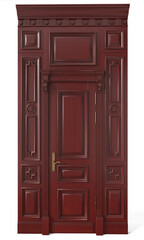 3D image classic door and panels in the interior of the room