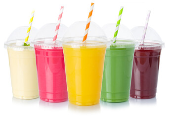 Collection of fruit juice drink drinks healthy eating isolated on white