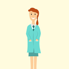 Fototapeta premium Young happy nurse dressed in uniform smilling isolated character.