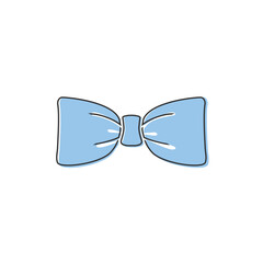 Fototapeta premium Black bow tie vector line icon isolated on white background