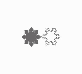 Set of Snowflake Silhouettes icon isolated