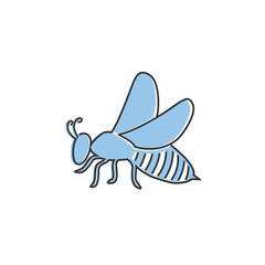 Bee line icon, vector illustration logo in flat style