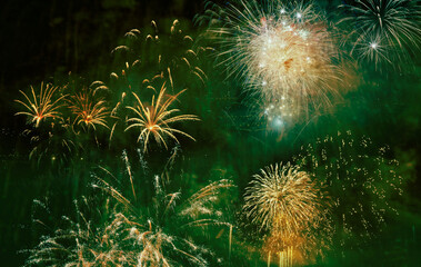 exploding fireworks New Year background