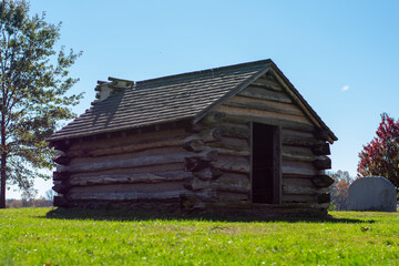 A Reproduction Log Hut at Valley Forge National Historical Park