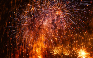 exploding fireworks New Year background