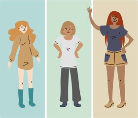 Diverse group of women standing next to each other. Diversity and feminism concept. 