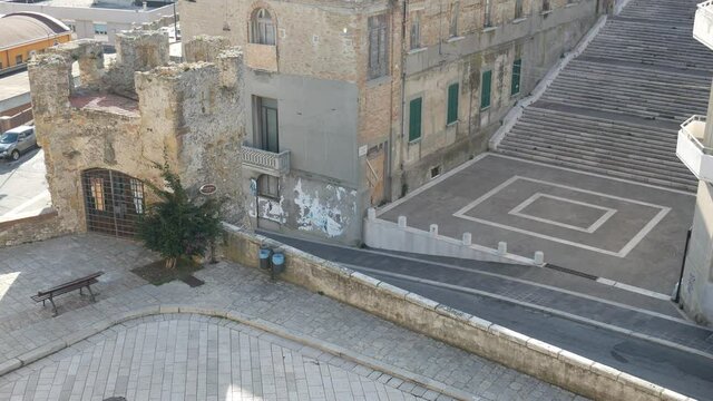 Termoli - Molise -  The belvedere tower and the small square under the folklore staircase.