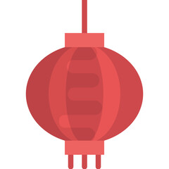 
Hanging balloon used in decoration during celebrations in China, flat vector icon
