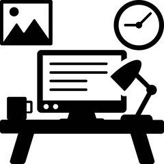 
Glyph design of business presentation icon.
