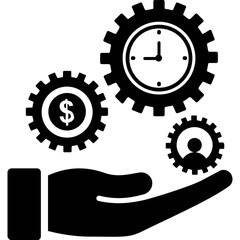 
Time management concept icon solid design
