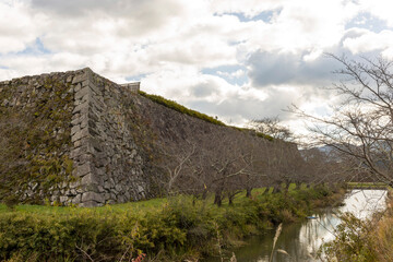Castle wall of Sasajama castle in Tanba-sasayama city, Hyogo prefecture, Japan