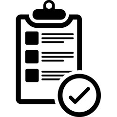 
Icon of approved checklist in solid design.
