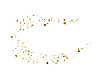 Stream from gold and silver stars. Vector