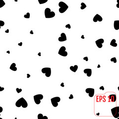 Seamless Pattern with Black hearts