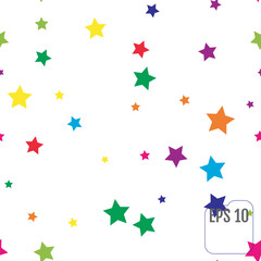 Seamless Pattern with Colorful Stars.