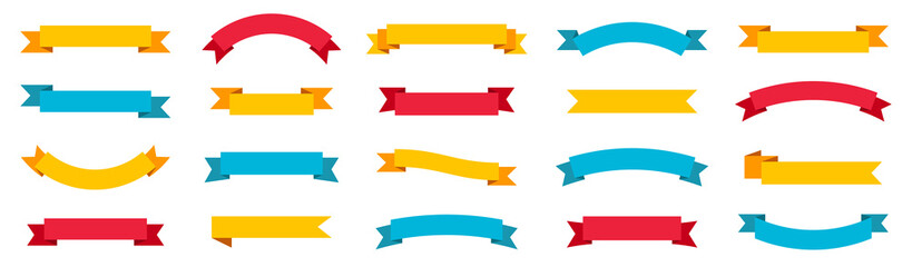 Ribbon banner set. Ribbons collection. Vector illustration